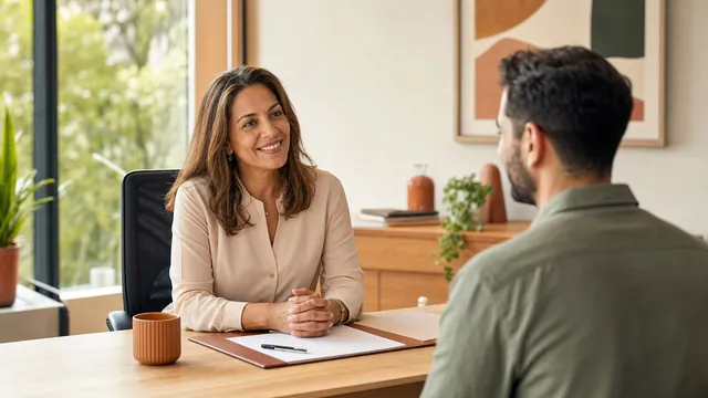 Profissional de recursos humanos conduzindo uma entrevista