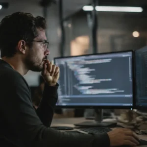 Técnico em desenvolvimento de sistemas trabalhando