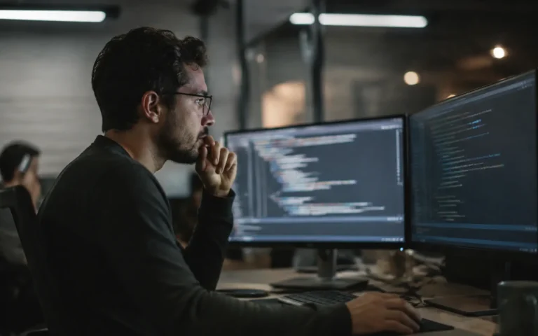 Técnico em desenvolvimento de sistemas trabalhando
