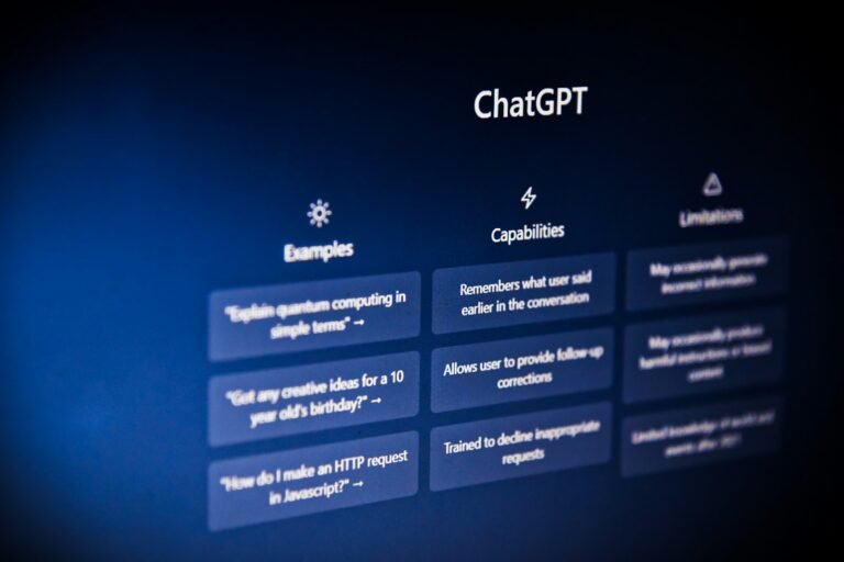 Tela de interface de chat com inteligência artificial