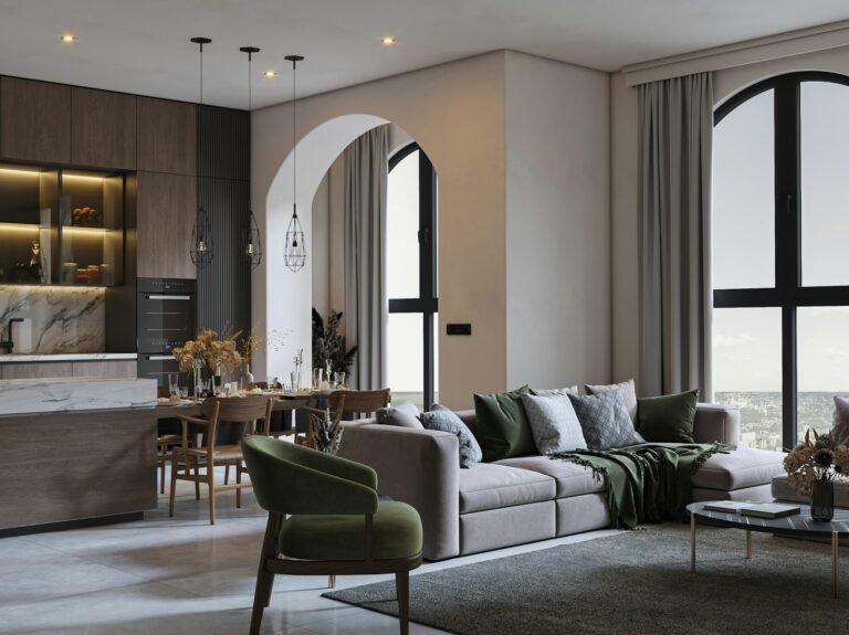 Ambiente residencial integrado com decoração
