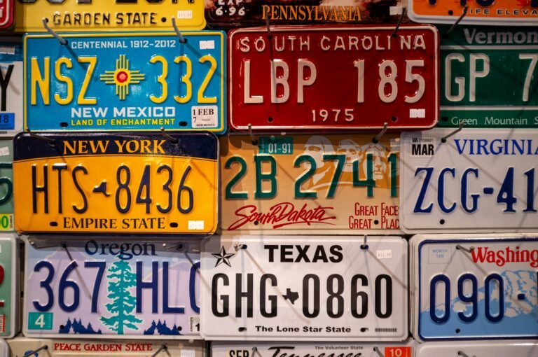 Conjunto de placas de identificacao de veiculos